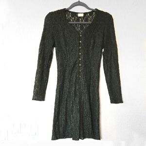 Vintage 90s ALL THAT JAZZ Green Lace Dress size 7/8